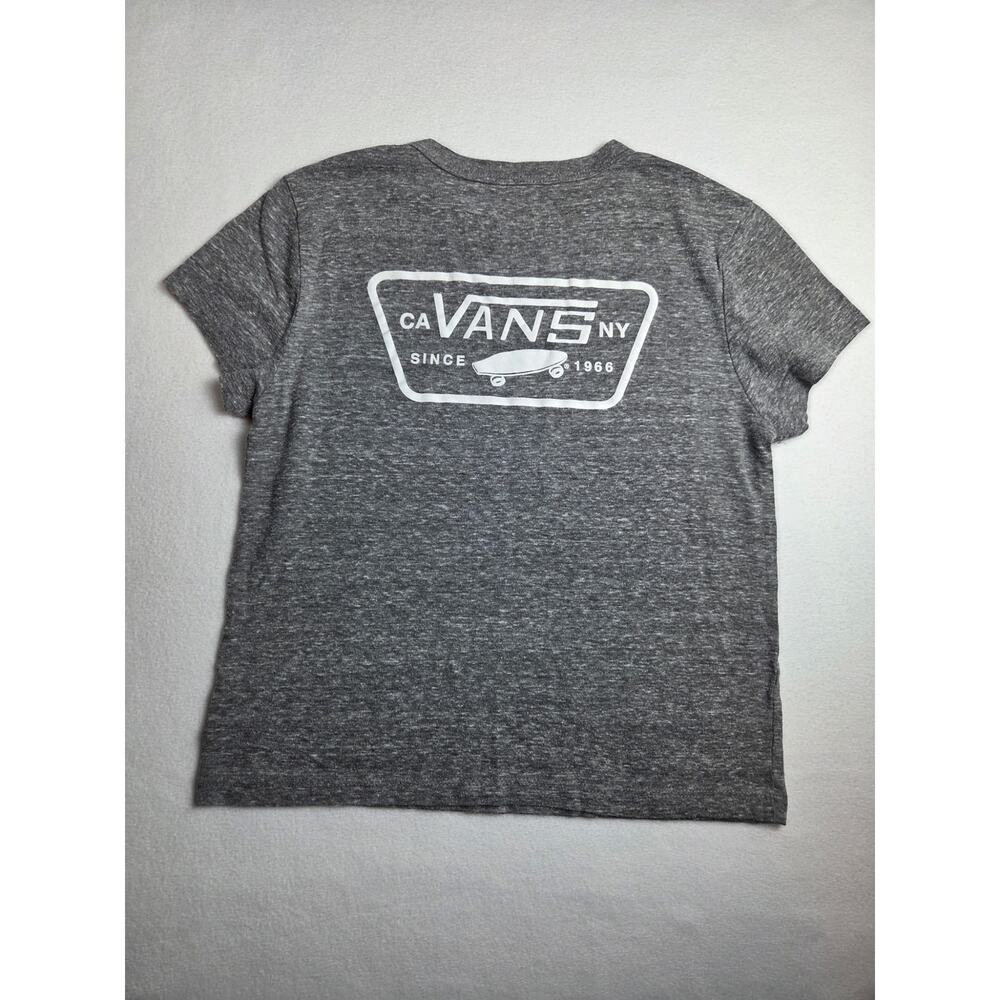 Vans Small T-Shirt Graphic Tee Gray White Skateboard CA